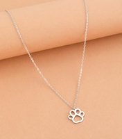 Collier En Acier Inoxydable Chien Patte Collier Personnalisation Chien Patte Charme Pet Memorial Collier PVD Plaqué Or Bijoux