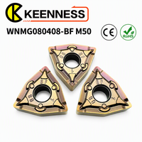 WNMG080408 Sisipan Bubut Karbida Berlapis PVD CVD 65HRC Hasil Akhir Cermin untuk Baja Baja Tahan Karat Alat Bubut CNC