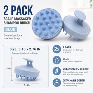 Brosse à cheveux personnalisée pour marque privée, brosse à cuir chevelu en silicone souple pour cheveux secs et humides, masseur de cuir chevelu - Product Image 2