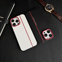 Étui de téléphone en cuir PU color block antichoc pour iPhone 17 16 15 Pro Max Samsung Google Pixel 9