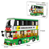 Wange 5971 Bus touristique à double étage MOC, modèle de véhicule de transport urbain en briques, ensemble de jouets de construction à assembler pour enfants et garçons, collection de briques