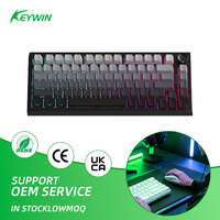 Clavier mécanique personnalisé Keywin K81 à trois modes, rétroéclairage RVB, étanche, gravure latérale, sans fil, pour le bureau et les jeux e-sport