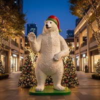 Statue d'ours en résine personnalisée avec éclairage LED, grande sculpture pour parc à thème d'Halloween, accessoire photo, cadeau d'entreprise