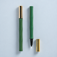 Emballage en gros vide pour stylo eyeliner sans air en bambou avec pinceau, tubes en plastique pour stylo eyeliner liquide et stylo à sourcils