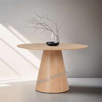 Table basse de salle à manger en bois massif de luxe moderne avec design simple petit bureau de réception rond pour salon villa