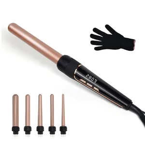 Multifunction Hair Curler Style Hair Professional Instant Heat Up 5 Interchangeable Ceramic Barrels 5 in 1 Curling Wand Set