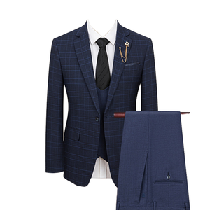 Costumes d'affaires 3 pièces Pro, coupe européenne exécutive, sur mesure, simple boutonnage, braguette zippée, grandes tailles, expédition rapide 7 jours, support dropshipping - Product Image 1