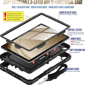 Fundas Resistentes de Silicona para Tablet Samsung Galaxy Tab A9+ Plus X210 X216 X218 de 11'', con Soporte Giratorio, Correa para el Hombro, Funda para Niños - Product Image 4