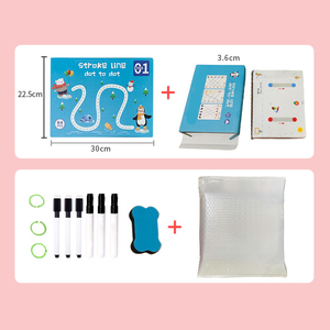 Tavola Educativa per Bambini per l'Apprendimento della Linea, Strumento Didattico per l'Allenamento del Disegno, Libro da Disegno a Mano, Giocattolo per l'Allenamento del Controllo della Penna - Product Image 3
