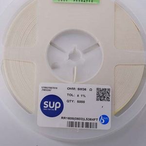 Bulk Discount RR1608 0603L5364FT 0603 1608 Resistors Chip Resistors SMD Resistors 5.36Mohm 1% 1/10W Thick Film Resistor - Product Image 1
