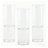 Vase en verre transparent décoratif extra large de luxe, vases cylindriques en verre modernes pour la décoration de la maison