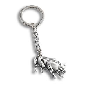 Petit porte-clés en métal argenté personnalisé, motif animal taureau, délicat et raffiné - Product Image 5