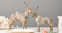 Figurines Totemiques Africaines en Bois Sculpté à la Main, Animaux (Mouton, Antilope) pour Décoration Intérieure – Exportateurs Indiens