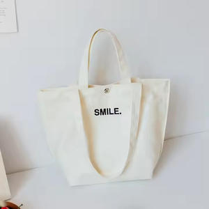 Sac à main en toile de coton coloré personnalisé par un designer Broderie Logo lettre Sac fourre-tout en toile portable pour femmes - Product Image 4