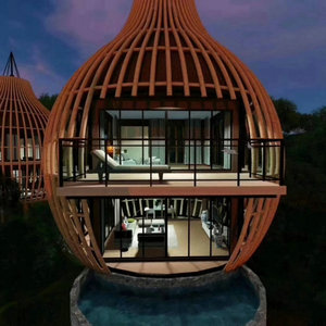 Casa Prefabricada Moderna de Madera Redonda, Contenedor Móvil para Uso en Hoteles y Resorts al Aire Libre - Product Image 1