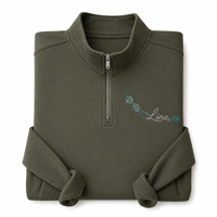 Felpa Personalizzata per Scienziati di Laboratorio Medico con Zip a un Quarto, Collo Alto, Ricamo Microscopio, Foderata Invernale, Abbigliamento per Laurea in Scienze