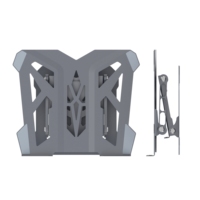 Nouveautés : Support portable pliable pour ordinateur portable avec support pour téléphone, support pour ordinateur portable multi-angles en acier carbone avec support pour téléphone