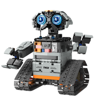 Robot alimenté par carrelage télécommandé programmé à la vapeur 5-en-1 assemblage bricolage petites particules jouet modèle blocs de construction ensembles