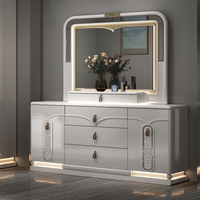 Mobilier de Chambre Moderne de Luxe Ensemble Lit en Cuir Blanc Lit Meubles de Maison Taille Standard