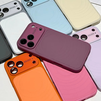 Nouvelle coque de téléphone magnétique en silicone ondulé simple et luxueuse pour iPhone 17 Pro Max 16 15 14 13 avec grande fenêtre de protection arrière