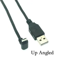 Kabel Data & Pengisi Daya USB Micro USB Male ke USB Male Sudut 90 Derajat Atas Bawah Kiri Kanan, Kabel Pendek 25cm 50cm untuk Tablet 150cm