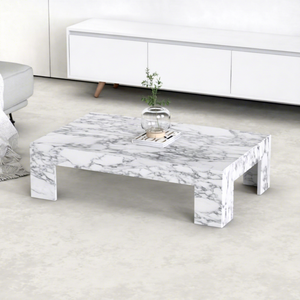 Mesa de centro de madera de mango vintage industrial con tapa de piedra Muebles de oficina Retro Para sala de estar Estilo de diseño de granja - Product Image 1