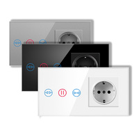 NOVSKI Interrupteur intelligent WiFi Tuya double 16A au design moderne et prise allemande pour la maison