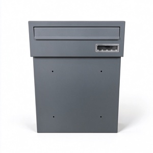 Rostfreier Wandmontierter Metall-Briefkasten Anthrazitgrau Außen-Briefkasten mit Namenskartenhalter für Wohnhäuser - Product Image 1