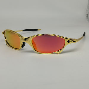 Occhiali da Sole <span class=keywords><strong>Juliet</strong></span> UV400 con Lenti Polarizzate a Specchio, Montatura in Metallo, Stile Y2K alla Moda, Tecnologia Avanzata, Oro Opaco Nero, Copertura Completa - Product Image 3