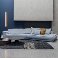 Canapé en cuir de design nordique moderne pour villa, ensemble meubles de salon, sofa en sections