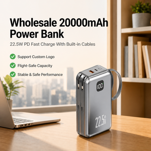 Batterie externe personnalisable 20000 mAh, charge rapide 22,5 W, écran LED et prise CA intégrée, sûre pour les voyages <span class=keywords><strong>en</strong></span> avion et utilisation multi-appareils OEM - Product Image 1