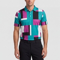 Chemises de golf en tissu jersey pour hommes avec logo personnalisé, séchage rapide, antibactériennes, manches courtes, polyester et élasthanne, impression numérique décontractée