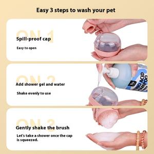 Di lusso portatile in plastica eco-friendly Pet spazzola da doccia morbida pettine da massaggio per cani gatti toelettatura 250ml Shampoo comodo - Product Image 2