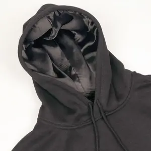 Silk Double Layers Fabric Hoodies Two Pieces Hood Fleece Inside Draw String Adjustable Collar Neck Hoodie