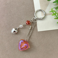 Pendentif Cœur en Perles Tendance pour Clé de Voiture, Sac, Coque de Téléphone, Étui AirPods, Bijou Suspendu en Plastique