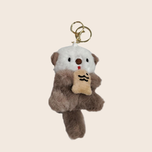 カワウソペンダントぬいぐるみキーホルダーソフト素敵なビーバー人形カスタムぬいぐるみプロモーションギフト用 - Product Image 3