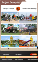 Équipement de terrain de jeu en bois de qualité commerciale, conception personnalisée d'attractions de parc extérieur de grande taille