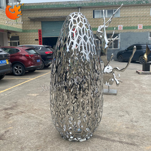 Xiyuanda 2025 Thương Hiệu Riêng Tùy Chỉnh Cao Thép Rỗng Trứng Điêu Khắc Ngoài Trời Trang Trí Sân Vườn Kim Loại Thủ Công - Product Image 6