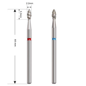 Gran oferta, brocas para uñas de diamante con forma de llama pequeña, ranura de enfriamiento, <span class=keywords><strong>tratamiento</strong></span> de callos seguro y sin escaldado - Product Image 5