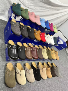 Birkenstocks Mules confortables en cuir véritable à bout ouvert pour femmes, sabots plats, <span class=keywords><strong>fourrure</strong></span> d'été personnalisée pour pantoufles Sexy et - Product Image 3