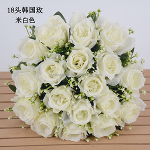 Ramo de <span class=keywords><strong>rosas</strong></span> al por mayor de fábrica, 18 cabezas, amarillo, rosa, blanco, flores artificiales, ramo de <span class=keywords><strong>rosas</strong></span>, ramo de <span class=keywords><strong>rosas</strong></span> - Product Image 2