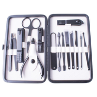 Kit de manucure et pédicure professionnel 15 pièces en acier inoxydable, outils de beauté, coupe-ongles et pince à ongles tranchants, texture cure-dent