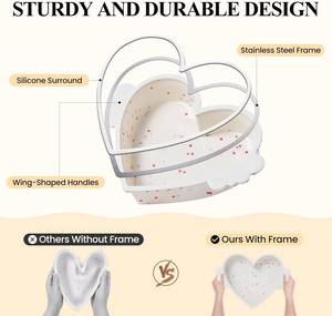 MUYULINS Factory Heart-Shaped LFGB Non-Stick BPA Free Metal Reinforced Frame Toast Brownie <b>Silicone</b> Bread Cake Pan <b>Baking</b> Mold - Product Image 2