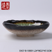 Assiette jetable en céramique à glaçure craquelée, style Zen Asiatique, pour restaurant, hôtel, événements, sashimi, tempura, salade, pâtes