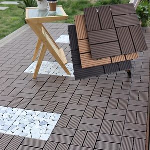Nouvelle technologie de terrasse en bois composite WPC, revêtement de sol extérieur imperméable en PE pour terrasse de jardin, dalles de terrasse à emboîtement - Product Image 3
