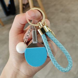Nuevo Llavero para Amantes del Deporte, Correa de Cuero Trenzado para Teléfono, Colgantes Creativos para Mochila Deportiva, Llaveros de Raqueta de Tenis de Mesa - Product Image 3