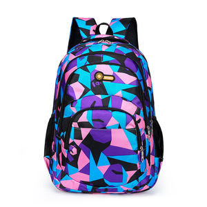 Wholesale Geometric Outdoor Sport Lightweight Foldable Travel <b>Backpack</b> Polyester Waterproof Men Children Student School Bag - Product Image 1