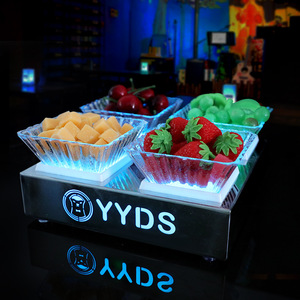 Yyds Illuminated Fruit Platter Stainless Steel 4 6 Compartment Snack Rack For Bar Ktv Nightclub - Product Image 1