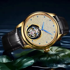 Montre mécanique de luxe AESOP pour homme, ciel étoilé, tourbillon, mouvement manuel, entièrement sertie de diamants, livraison directe - Product Image 6