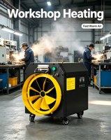 Chauffage mobile industriel électrique 10KW avec roulettes pour serre, atelier, entrepôt